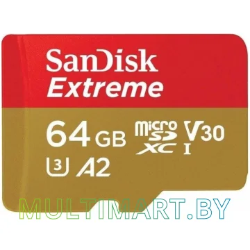 Карта памяти SanDisk Extreme microSDXC SDSQXA2-064G-GN6MA 64GB (с адаптером)